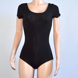 Capezio Women's Team Basic Short Sleeve Leotard, Black Size Medium